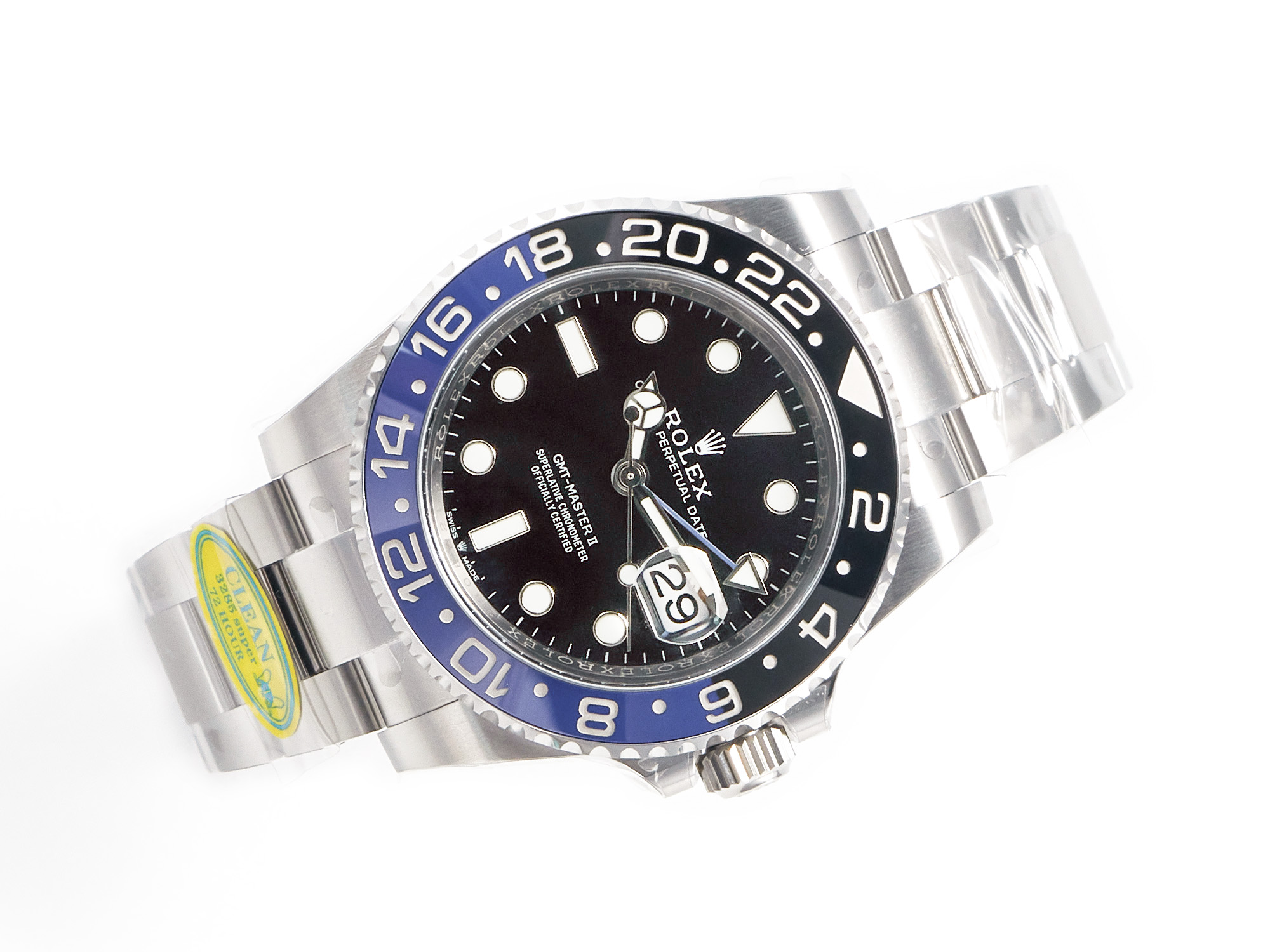 GMT-Master II 126710 BLNR Clean Black/Blue Ceramic 904L Steel Best Edition on Oyster Bracelet DD3285 CHS
